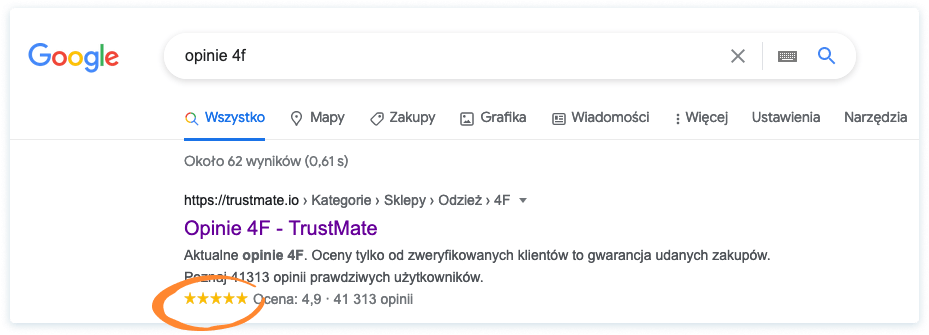 stars on Google